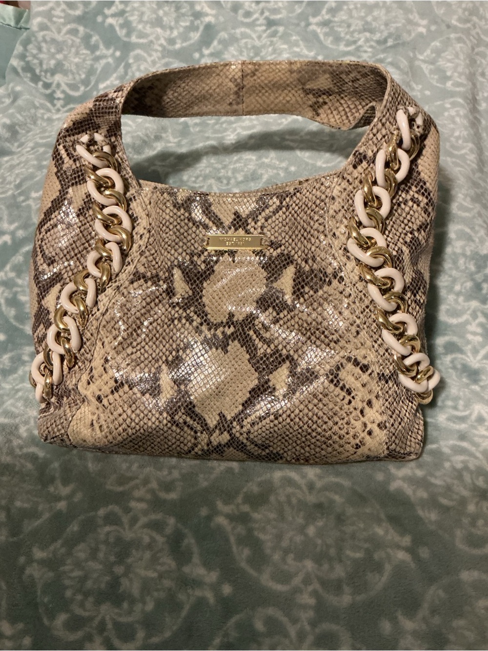Michael Kors Python Embossed Leather Shoulder Bag